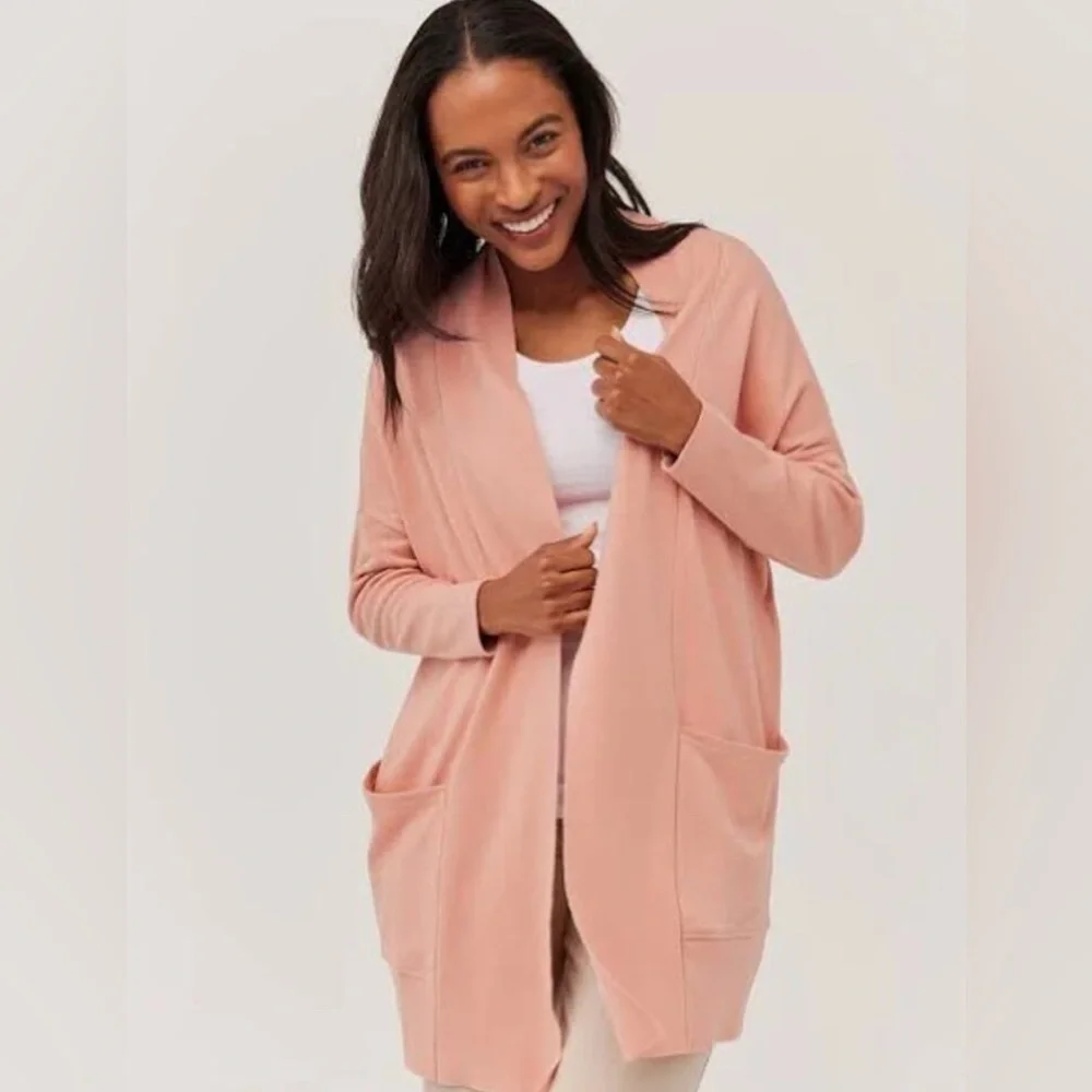 Pact Organic Cotton Airplane Cardigan Open Front XS/S Chore Pockets Staple - Picture 6 of 6